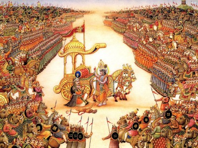 Mahabharata: sermón de Krisna a Arjuna antes de la guerra